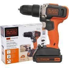 Parafusadeira / Furadeira Impacto 3/8" (10MM) 20 MAX* Li-ion, Velocidade Variável Reversível 2 Velocidades, 1 Bateria, 1.5AH e Carregador Black+Decker