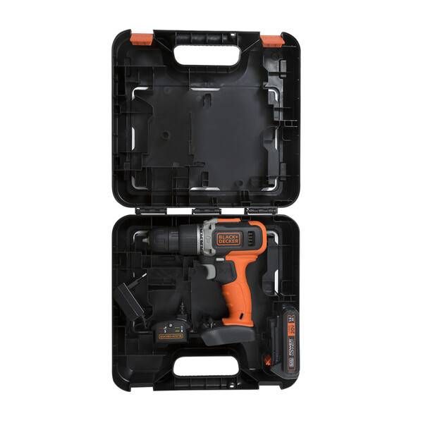 Kit Parafusadeira/ Furadeira Imp (3/8") (10MM) 20V MAX* Li-ion C/ 80 Acessórios, 1 Bateria 1.5AH, Carregador Bivolt, Black+Decker