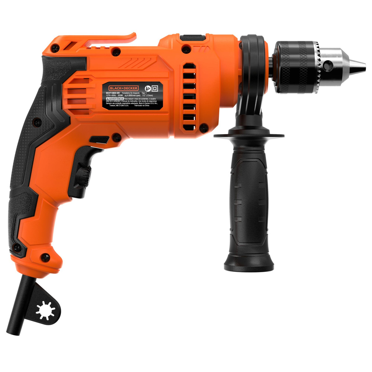 Furadeira de Impacto 1/2" (13MM) 650W com Velocidade Variável e Reversível 127V Black+Decker — foto 4