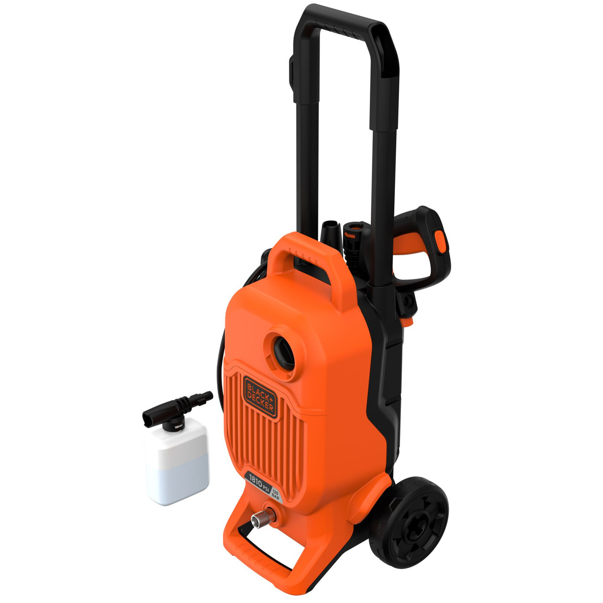 Lavadora de Alta Pressão 1810 Psi, 1700W, C/ Rodas, Alça Telescópica - 127V Black+Decker — foto 2