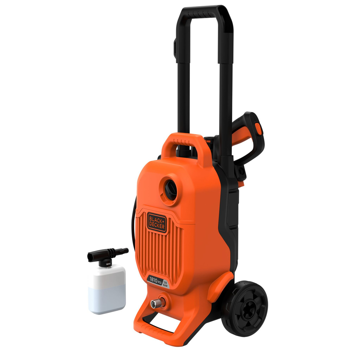 Lavadora de Alta Pressão 1810 Psi, 1700W, C/ Rodas, Alça Telescópica - 127V Black+Decker