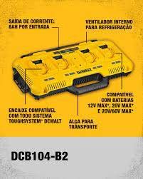 Multi Carregador Rápido 12V-20V MAX* Li-ion 4 Entradas, 8A 220V DeWalt