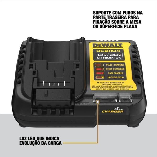 Carregador 12V-20V Li-ion 4AH Bivolt DeWalt