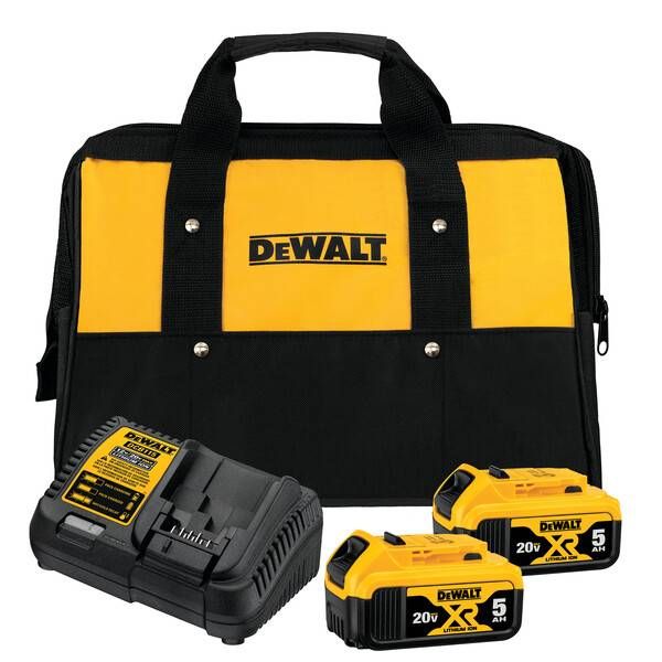 Kit 2 Baterias 20V MAX* Li-ion 5AH (DCB205) Carregador Bivolt (DCB1104) e Bolsa DeWalt