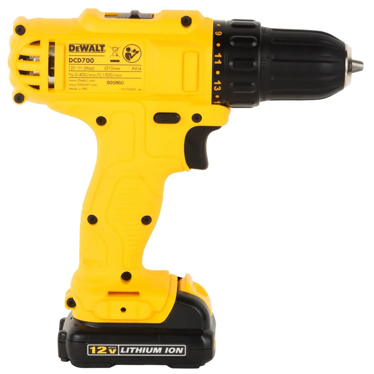 Parafusadeira/Furadeira 3/8" (10MM) 12V MAX* Li-ion, 2 Baterias 1.5AH, (DCB120) Carregador Bivolt e Bolsa DeWalt — foto 5
