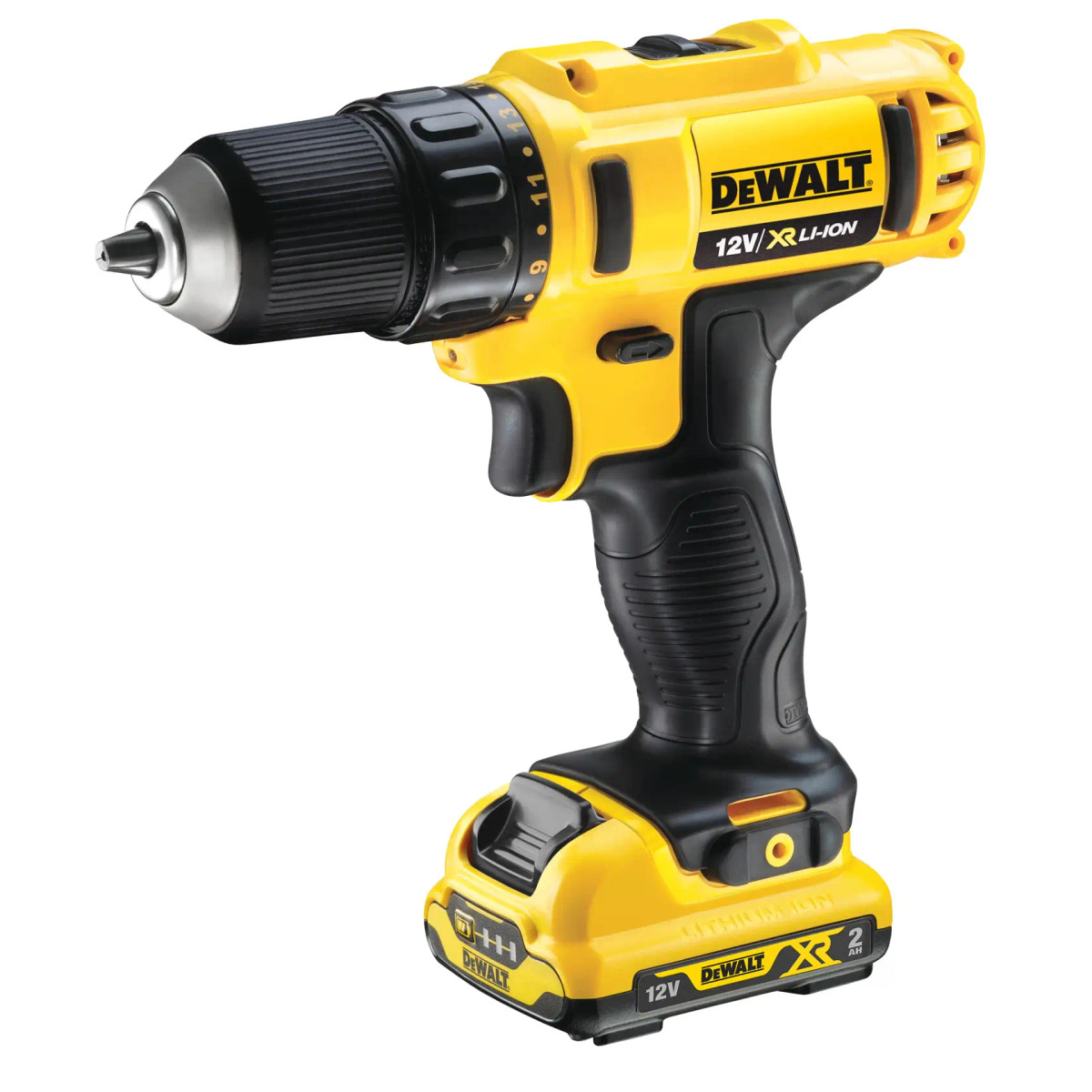 Parafusadeira/Furadeira 3/8" (10MM) 12V MAX* Li-ion, 2 Baterias 2AH (DCB122) Carregador Bivolt e Bolsa DeWalt