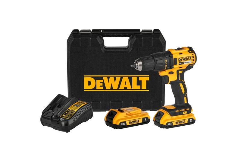 Parafusadeira/Furadeira 1/2" (13MM) 20V MAX* Li-ion Brushless, 2 Baterias 2AH, (DCB203) Carregador Bivolt (DCB107) e Maleta DeWalt