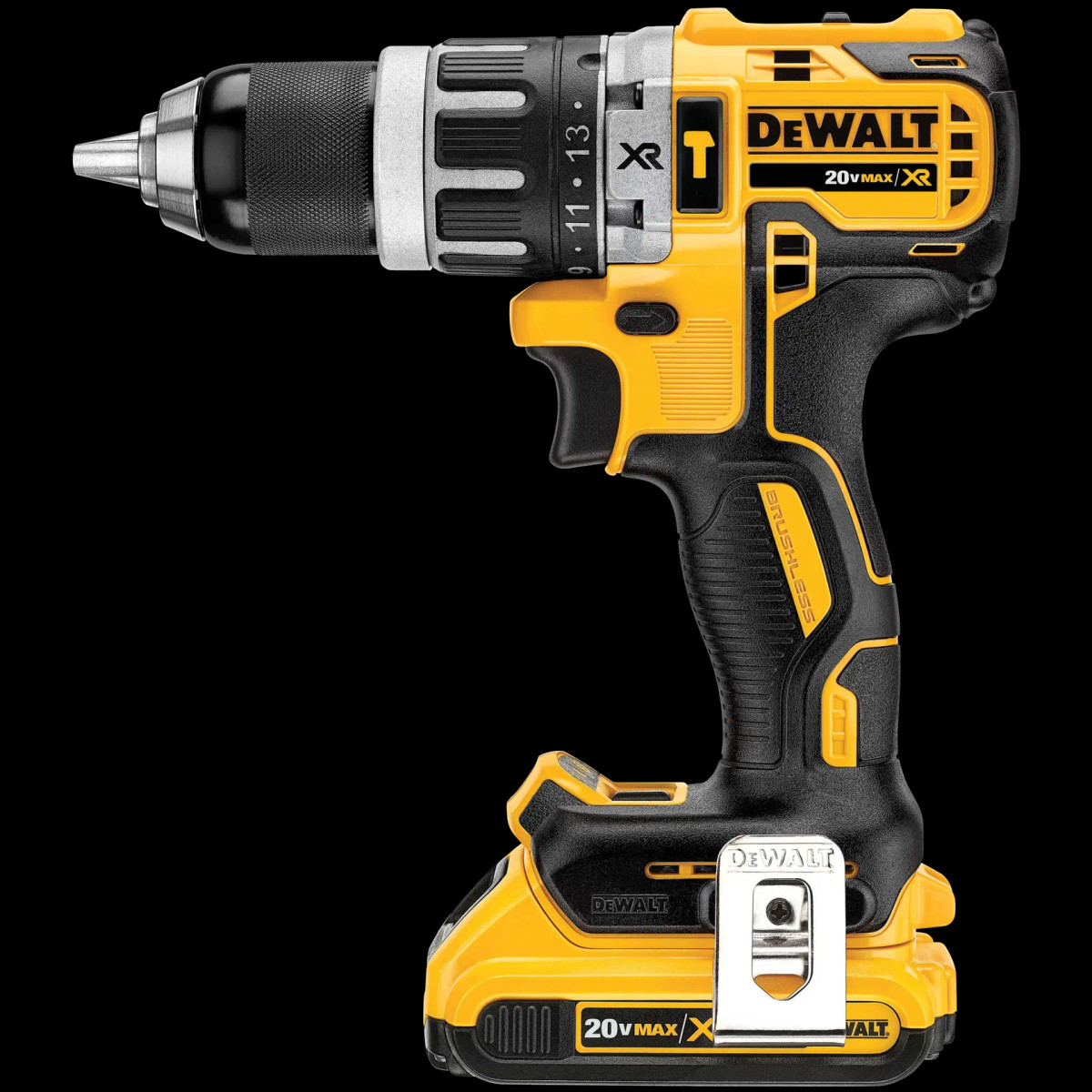 Parafusadeira/Furadeira de Impacto 1/2" (13MM) 20V MAX* Li-ion Brushless, 2 Baterias 2AH, (DCB203) Carregador Bivolt 4A DeWalt