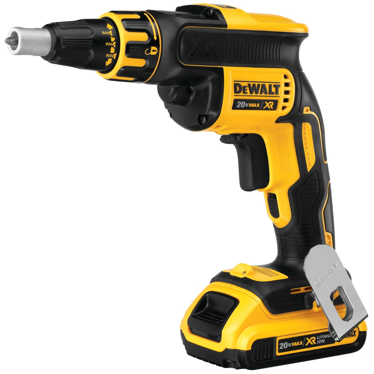 Parafusadeira Drywall 1/4" (6,35MM) 20V MAX* Li-ion Brushless, 2BAT 2AH, (DCB203) Carregador 127V 4AH e DeWalt — foto 3