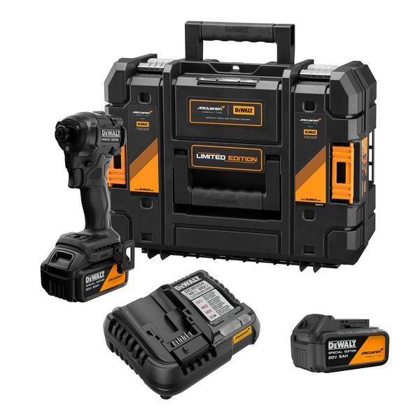 Kit Dewalt X Mclaren Parafusadeira Impacto 1/2" (13MM) C/ 2 Baterias 5.0AH, Carregador e Maleta T-stack DeWalt