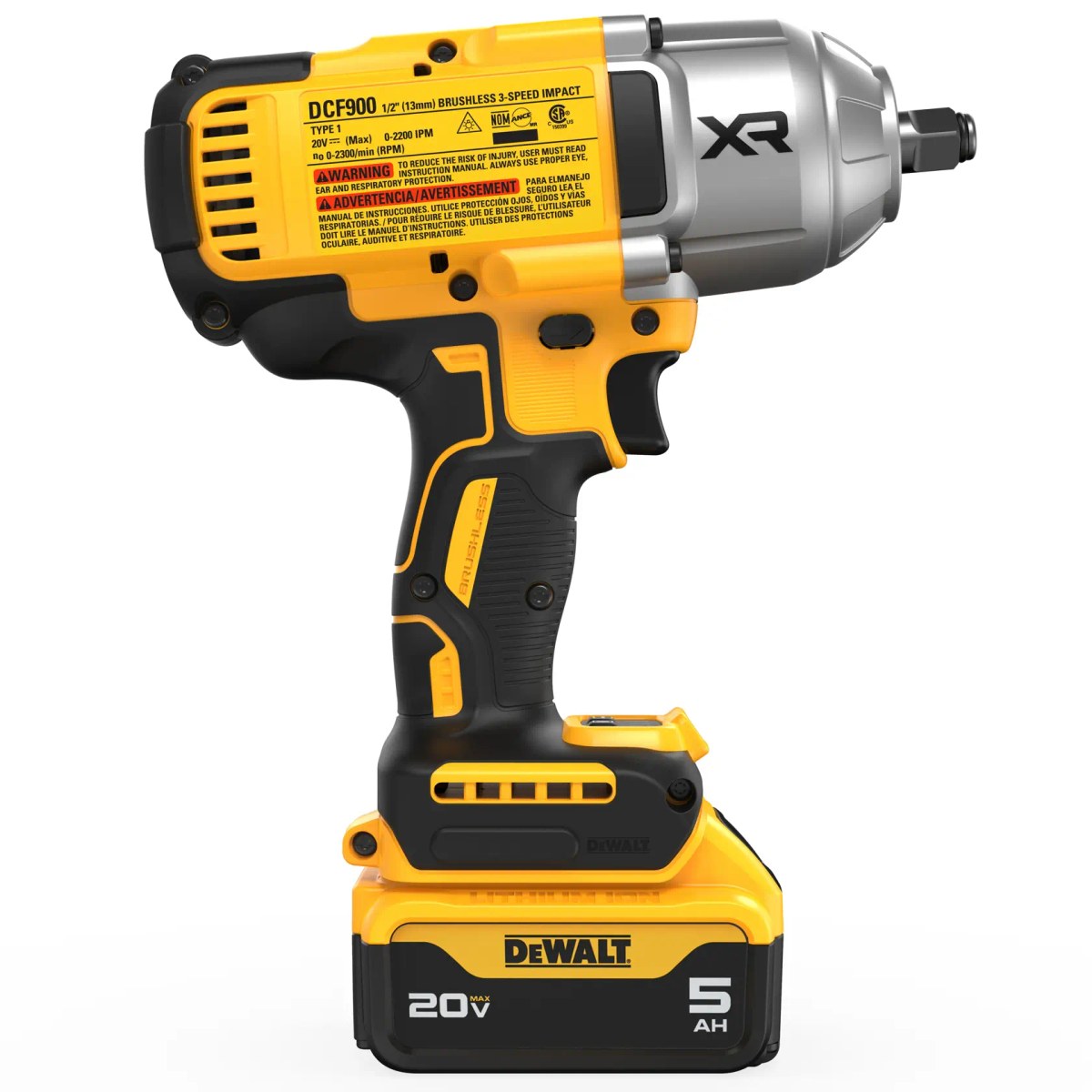 Chave de Impacto 1/2" (13MM) 20V MAX* Brushless 1.396NM C/ 2 Baterias 5AH (DCB205) Carregador Bivolt (DCB1104 DeWalt — foto 4