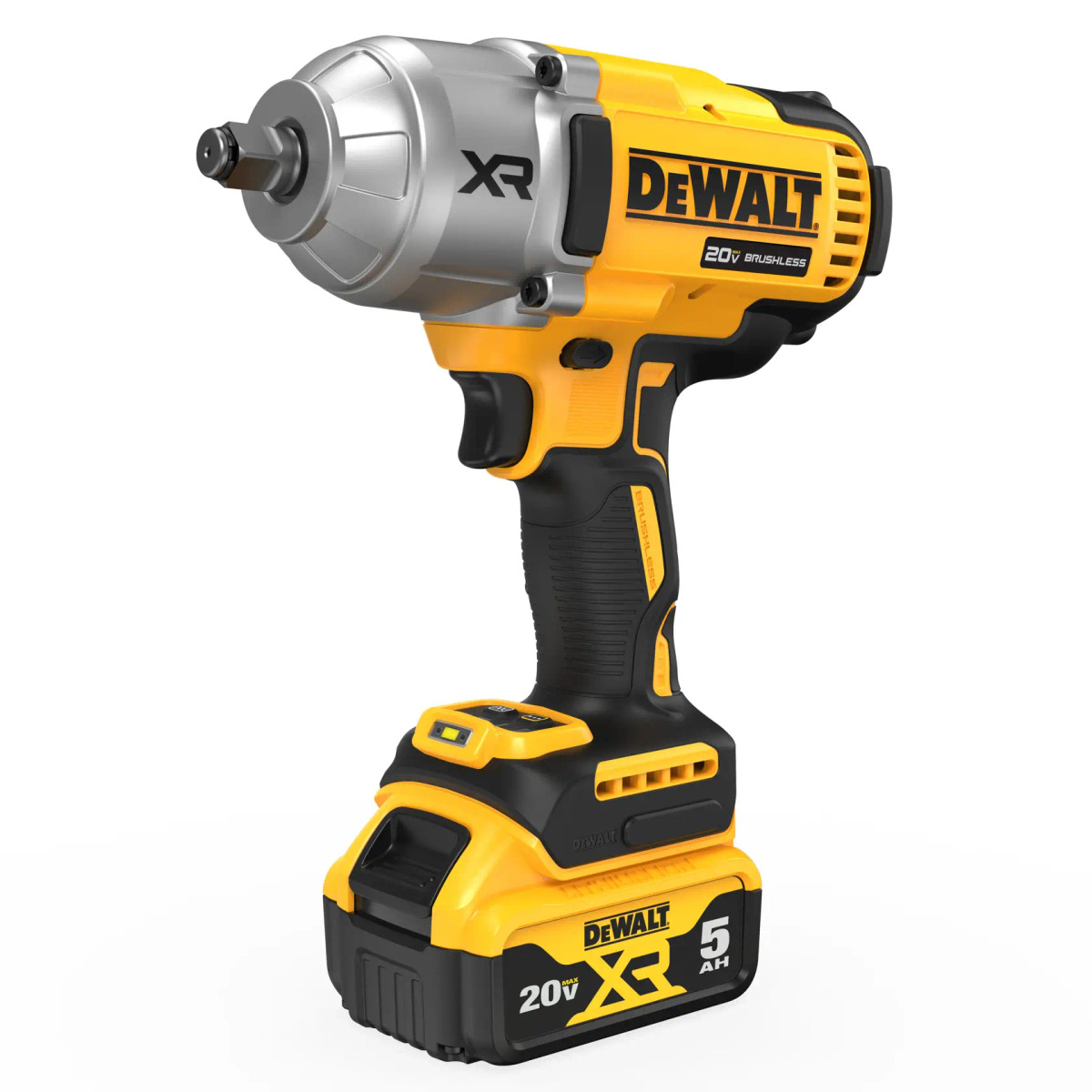Chave de Impacto 1/2" (13MM) 20V MAX* Brushless 1.396NM C/ 2 Baterias 5AH (DCB205) Carregador Bivolt (DCB1104 DeWalt