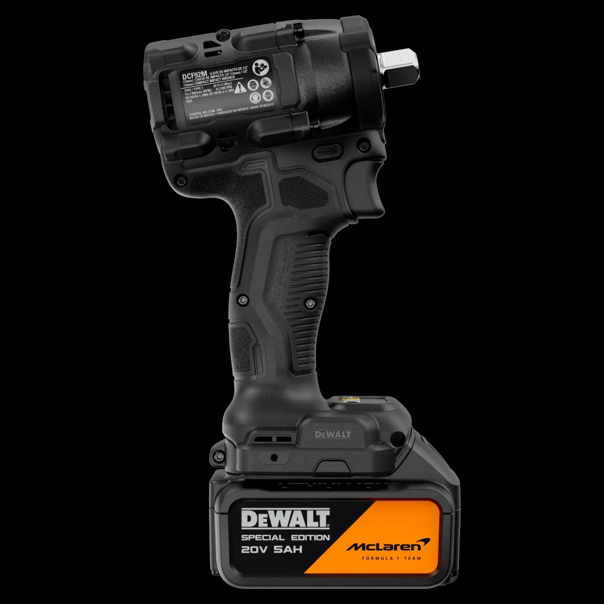 Kit Dewalt X Mclaren Chave de Impacto Atomic 1/2" (13MM) C/ 2 Baterias 5.0AH, Carregador e Maleta T DeWalt — foto 4