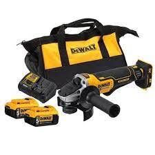 Esmerilhadeira Angular 4-1/2”- 5” (115MM-125MM) 20V MAX* Li Ion, Brushless, 2 Baterias (5AH) (DCB205) Car DeWalt