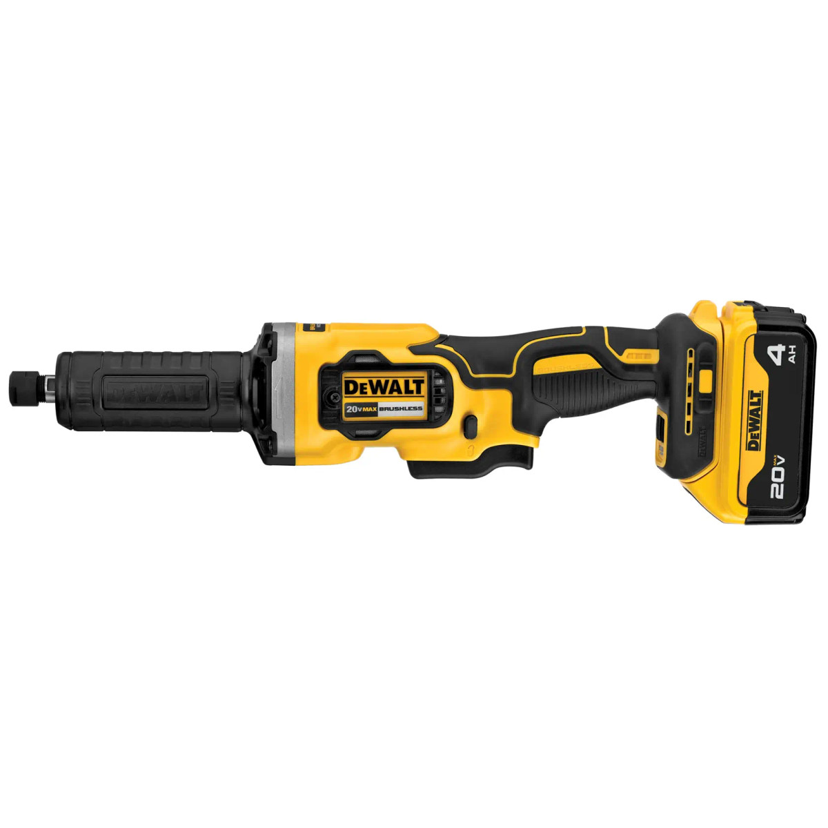 Retificadeira 1 ½” (38MM) 20V MAX* Li-ion Brushless, 3 Vv, 2 Baterias 4AH, (DCB204) Carregador 220V 4AH e DeWalt