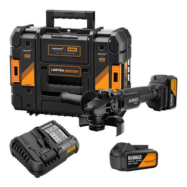 Kit Dewalt X Mclaren Esmerilhadeira 5" (125MM) C/ 2 Baterias 5.0AH, Carregador e Maleta T-stack DeWalt