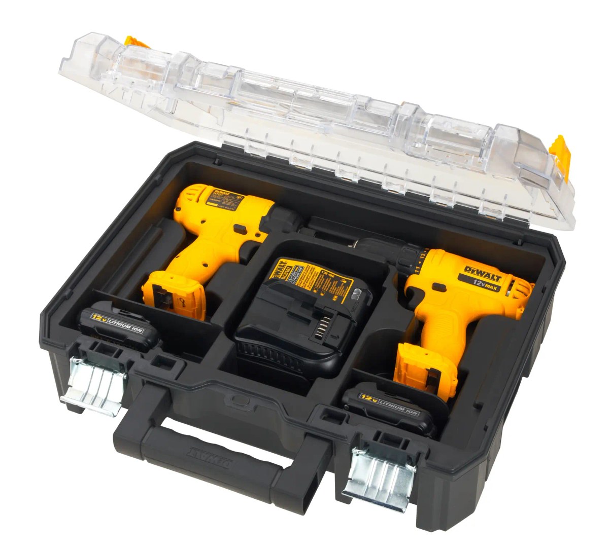 Combo Parafusadeira/Furadeira 3/8" (10MM) e Parafusadeira de Impacto 1/4" (6,35MM) 12V MAX* Li-ion, 2 Baterias 1.5AH (DCB120) DeWalt — foto 2