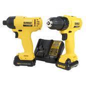 Combo Parafusadeira/Furadeira 3/8" (10MM) e Parafusadeira de Impacto 1/4" (6,35MM) 12V MAX* Li-ion, 2 Baterias 1.5AH (DCB120) DeWalt