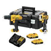 Combo Parafusadeira/Furadeira Impacto 1/2" (13MM) e Parafusadeira de Impacto 1/4" (6,35MM) 20V MAX* Li-ion 2 Baterias 2AH (dc DeWalt