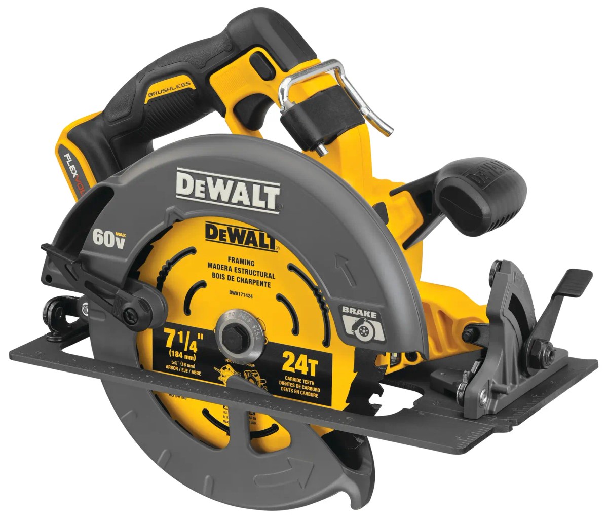Serra Circular 7-1/4" (184MM) 60V MAX* Flexvolt Li-ion, sem Bateria e Carregador DeWalt — foto 2