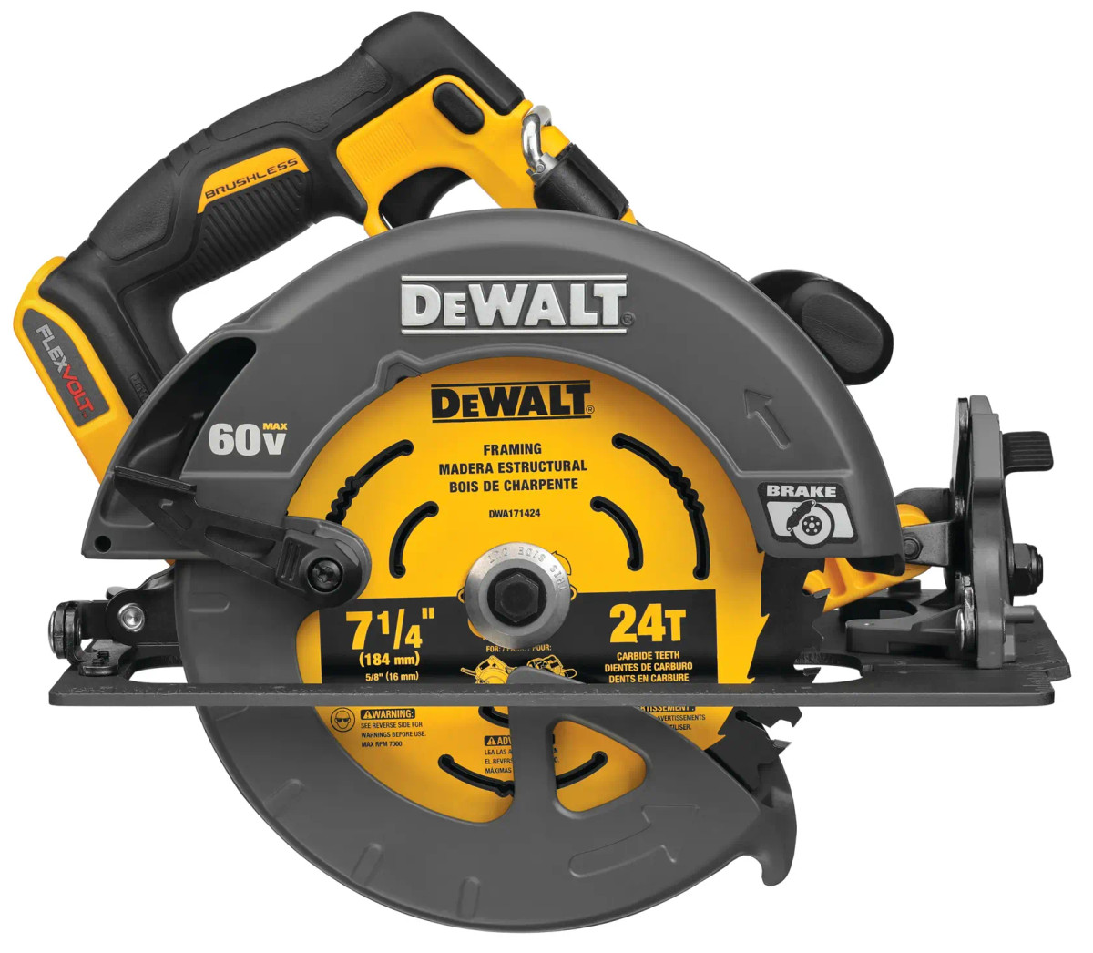 Serra Circular 7-1/4" (184MM) 60V MAX* Flexvolt Li-ion, sem Bateria e Carregador DeWalt