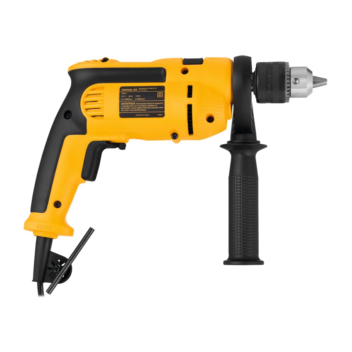 Furadeira de Impacto 1/2" (13MM) 750W, Velocidade Variável Reversível, 127V (nacional) DeWalt — foto 2