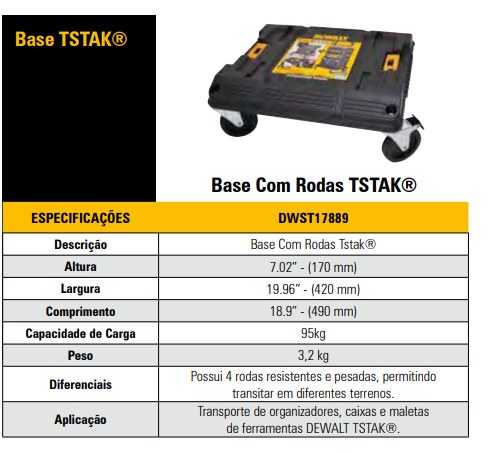 Base com Rodas Tstak Dewalt
