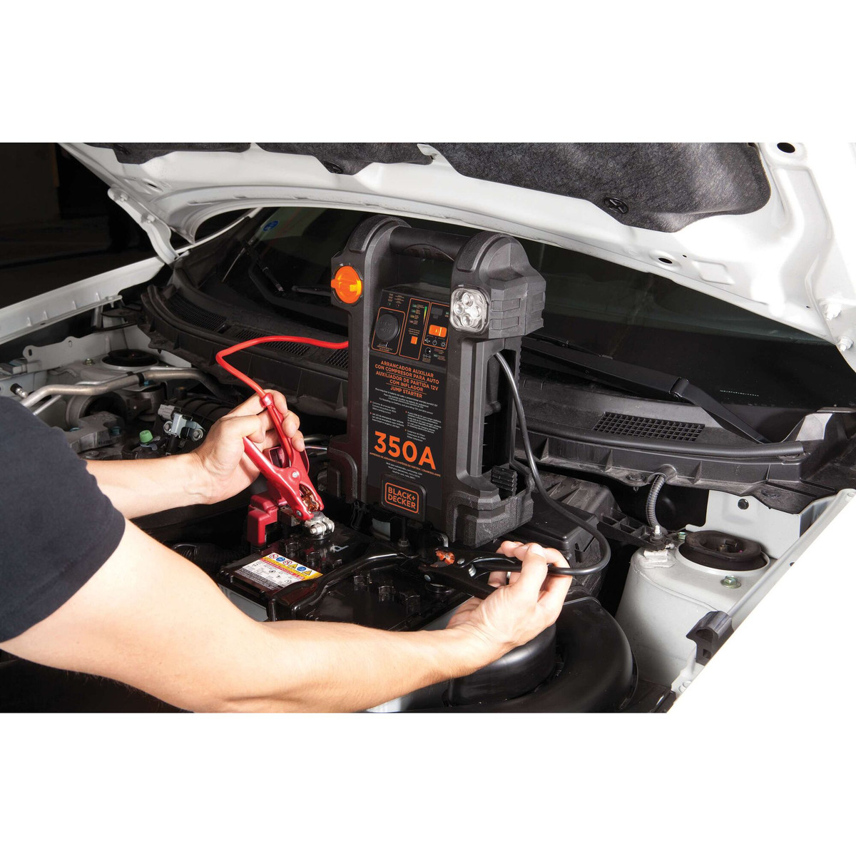 Arrancador Auxiliar de Partida com Compressor Inflador Integrado 350A 12V Bivolt Black+Decker — foto 3