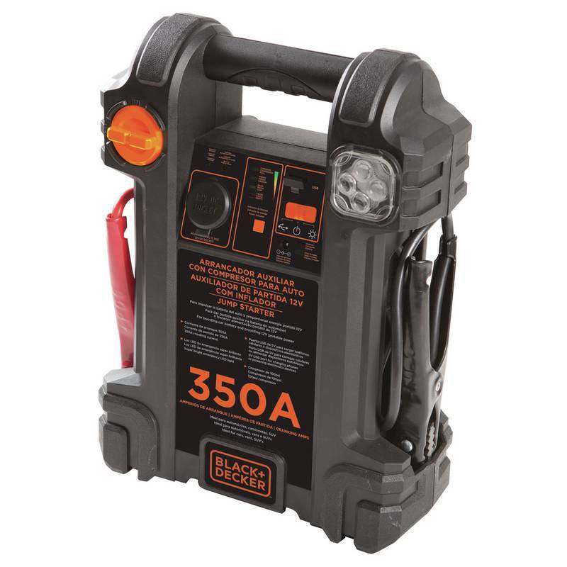 Arrancador Auxiliar de Partida com Compressor Inflador Integrado 350A 12V Bivolt Black+Decker