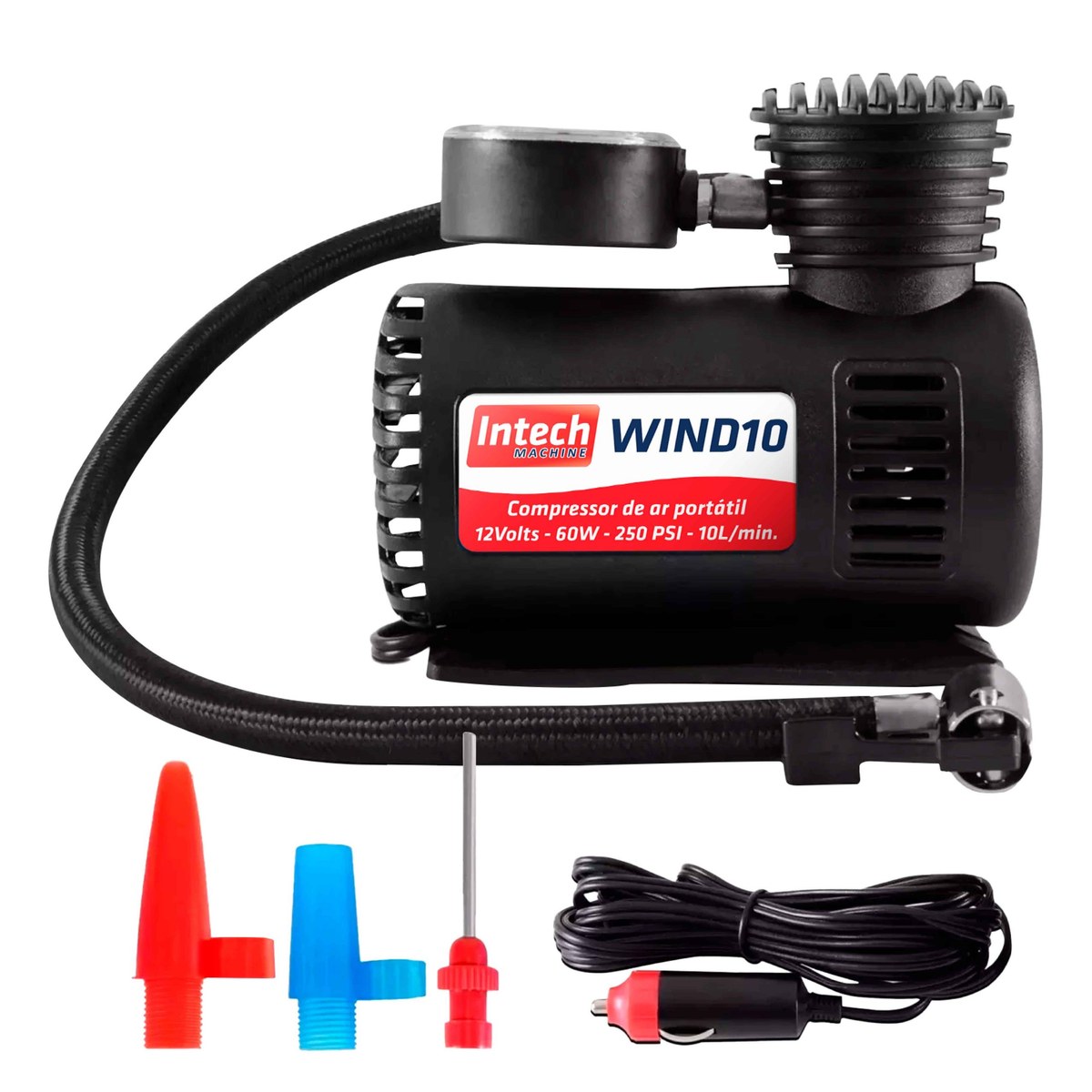 Compressor de Ar Portátil Intech WIND10 - 250 PSI