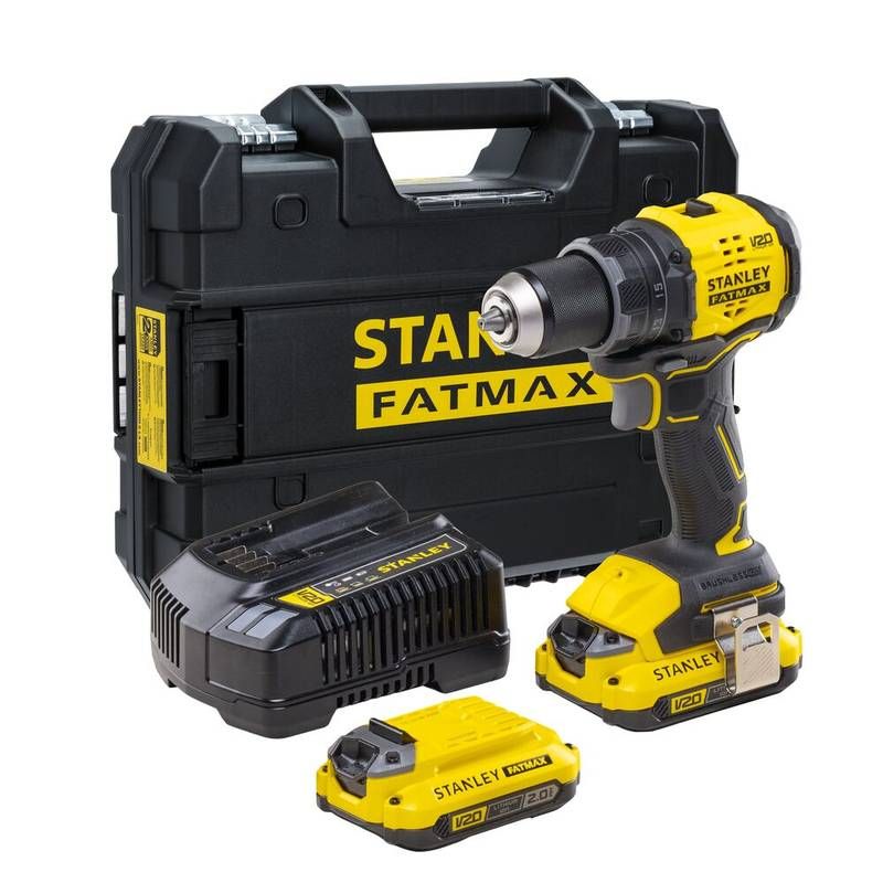 Parafusadeira/Furadeira 1/2" (13MM) 20V MAX* Li-ion Brushless, C/ 2 Baterias 2,0AH (SB202) Carregador Bivolt (SC200 Stanley