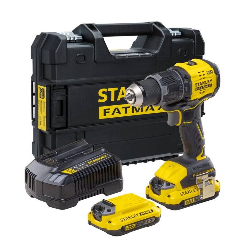 Parafusadeira/Furadeira Impacto 1/2" (13MM) 20V MAX* Li-ion Brushless, C/ 2 Baterias 2,0AH (SB202) Carregador Bivolt Stanley