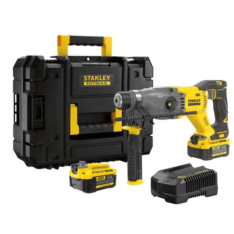 Martelete Perfurador/Rompedor SDS Plus sem Fio (22MM) Brushless, Sistema 20V MAX* C/ 2 Baterias de Íon de Stanley