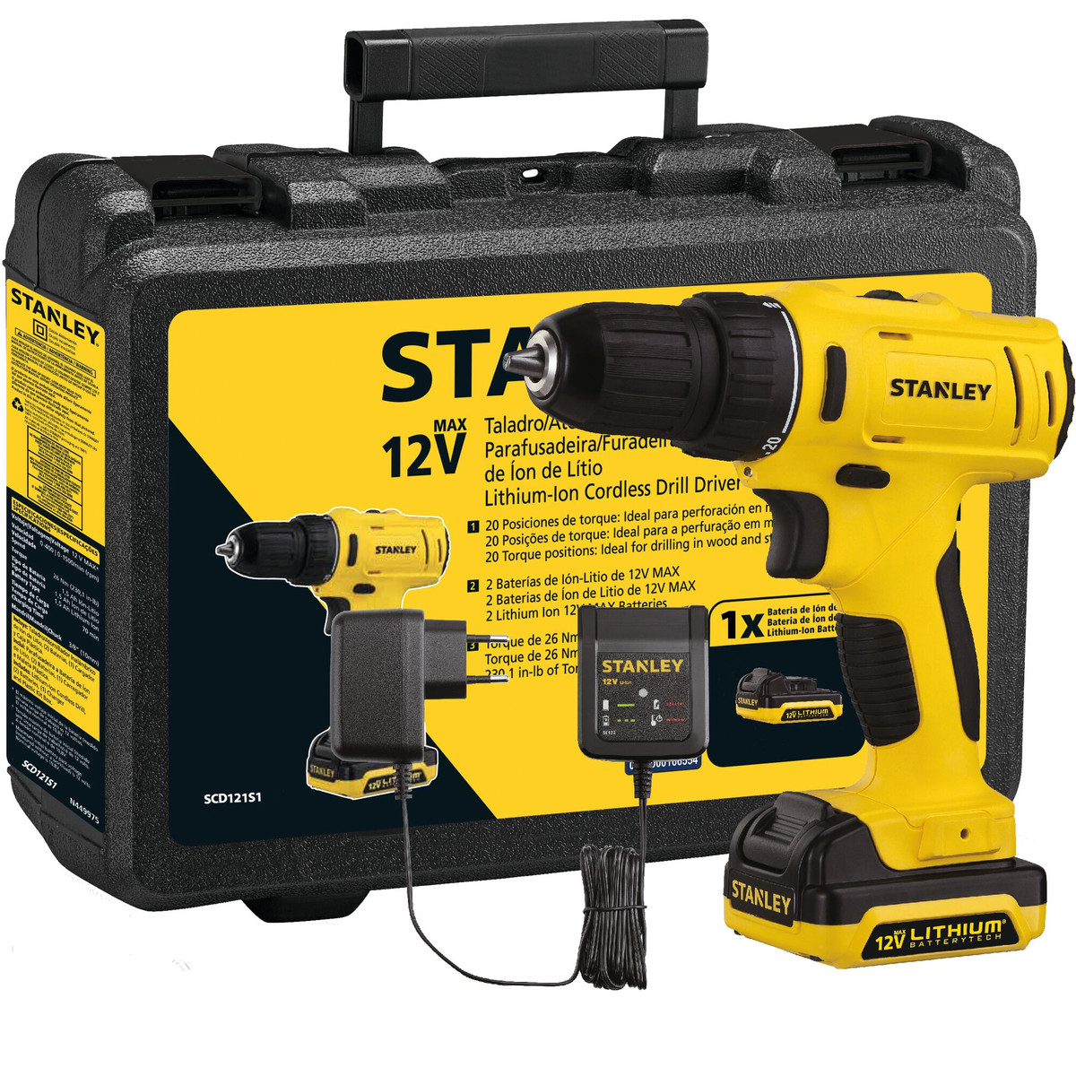 Parafusadeira/Furadeira 3/8" (10MM) 12V MAX* C/ 1 Bateria Stanley