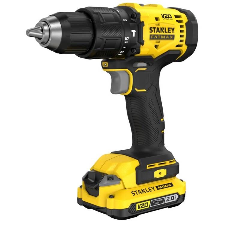 Parafusadeira/Furadeira Impacto 1/2" (13MM) 20V MAX* Li-ion C/ 1 Bateria 2,0AH (SB202) Carregador Bivolt (SC200) e Stanley