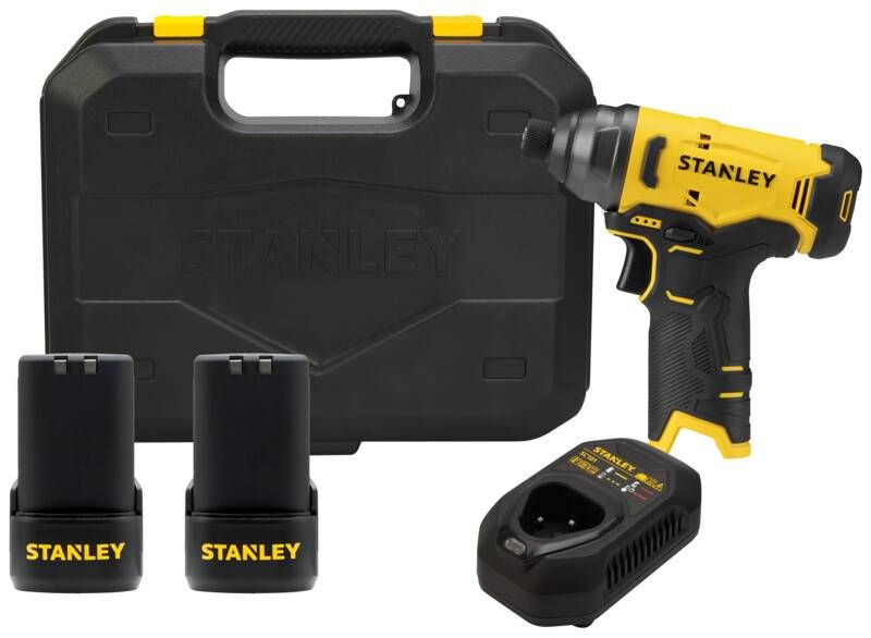 Parafusadeira de Impacto 1/4" (6,35MM) 12V MAX* C/ 2 Baterias (2AH), Carregador Bivolt e Maleta Stanley