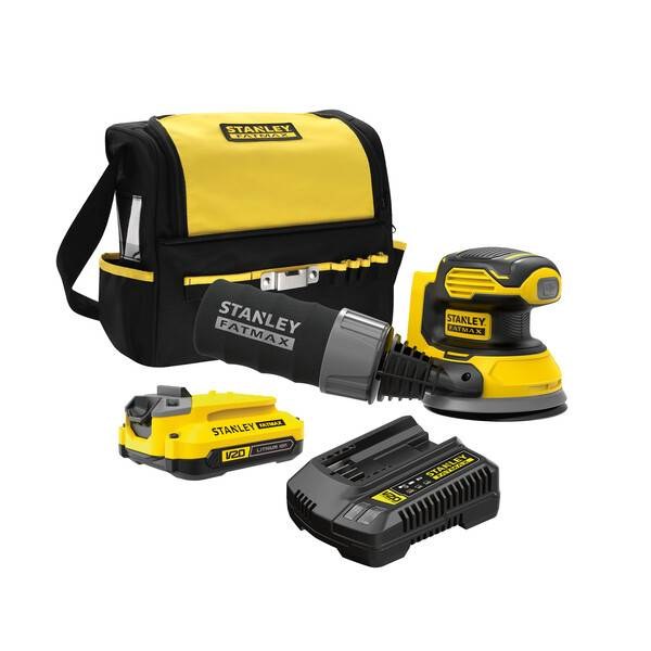 Lixadeira Roto Orbital 20V MAX* Li-ion 1 Bateria de 1.5AH (SB201) Carregador Bivolt (SC125) e Bolsa Stanley
